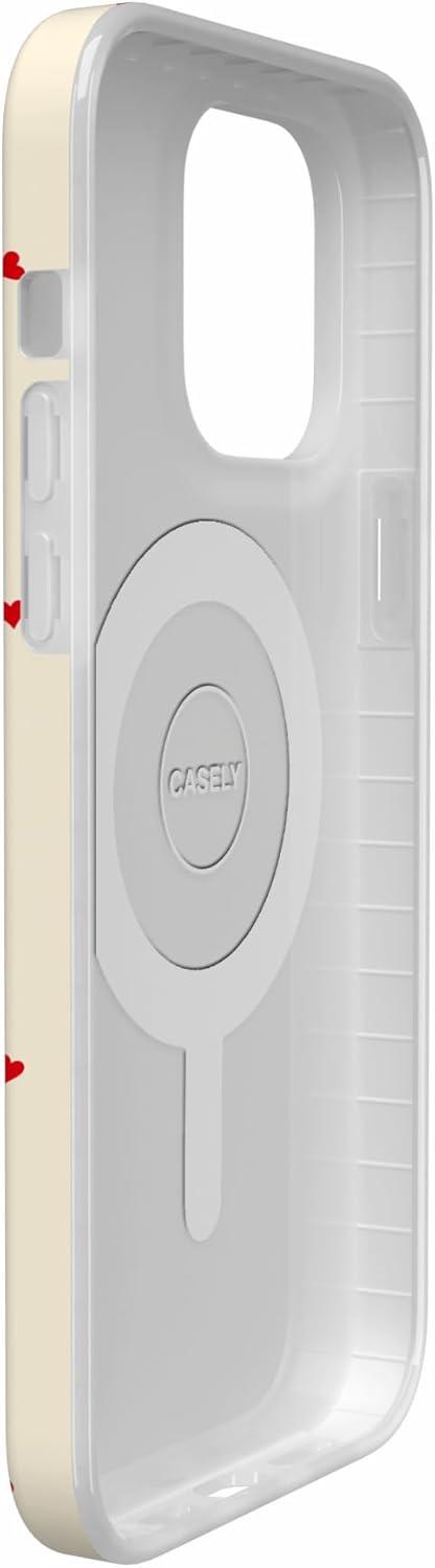 imageCasely iPhone 14 Pro Case Black Pearl Marble Compatible with MagSafe Classic Ultra Thin DesignBe Mine Tiny Hearts