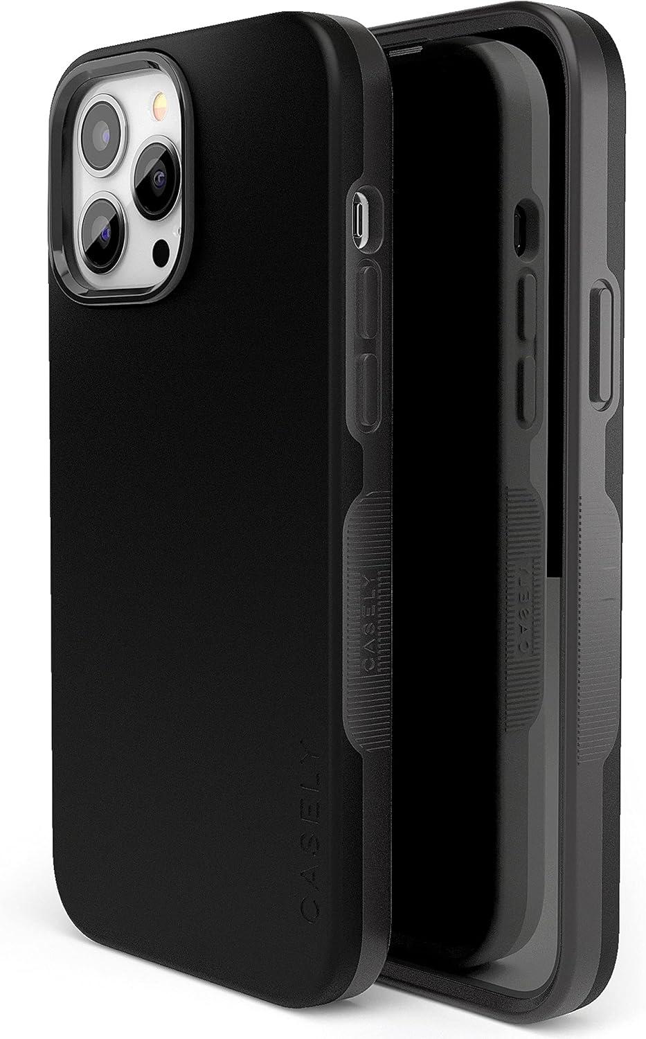 imageCasely iPhone 14 Pro Max Case Blue Stripes Sunday Best Bold Protective Design Compatible with MagSafeBlack on Black