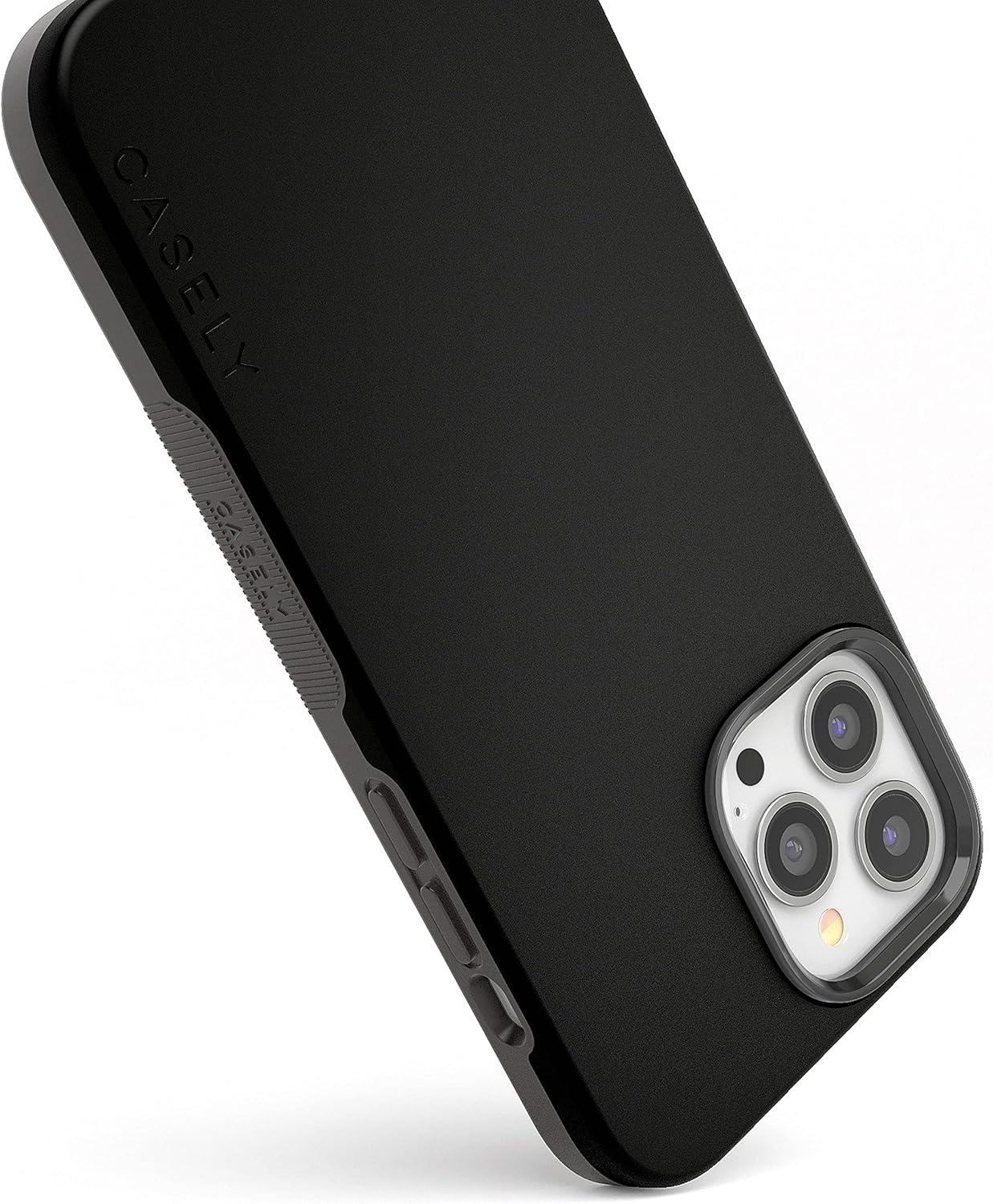 imageCasely iPhone 14 Pro Max Case Blue Stripes Sunday Best Bold Protective Design Compatible with MagSafeBlack on Black