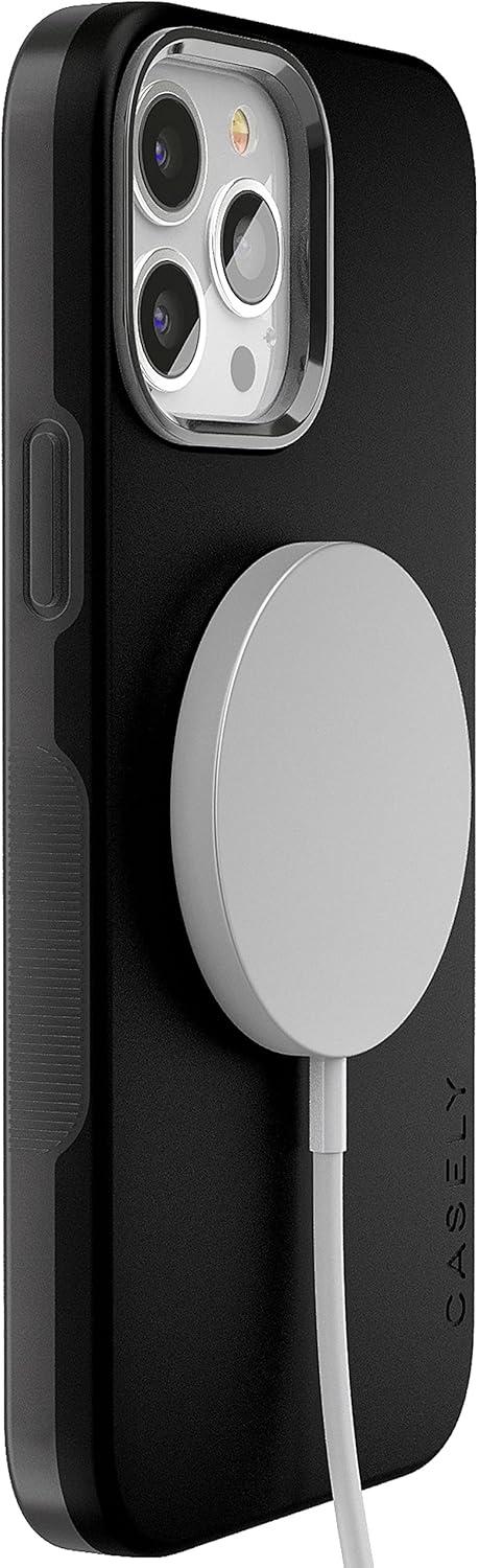 imageCasely iPhone 14 Pro Max Case Blue Stripes Sunday Best Bold Protective Design Compatible with MagSafeBlack on Black