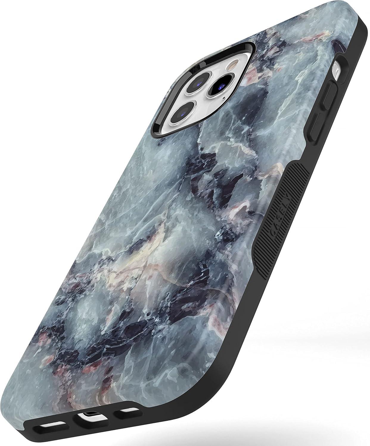 imageCasely iPhone 14 Pro Max Case Blue Stripes Sunday Best Bold Protective Design Compatible with MagSafeBlue Marble