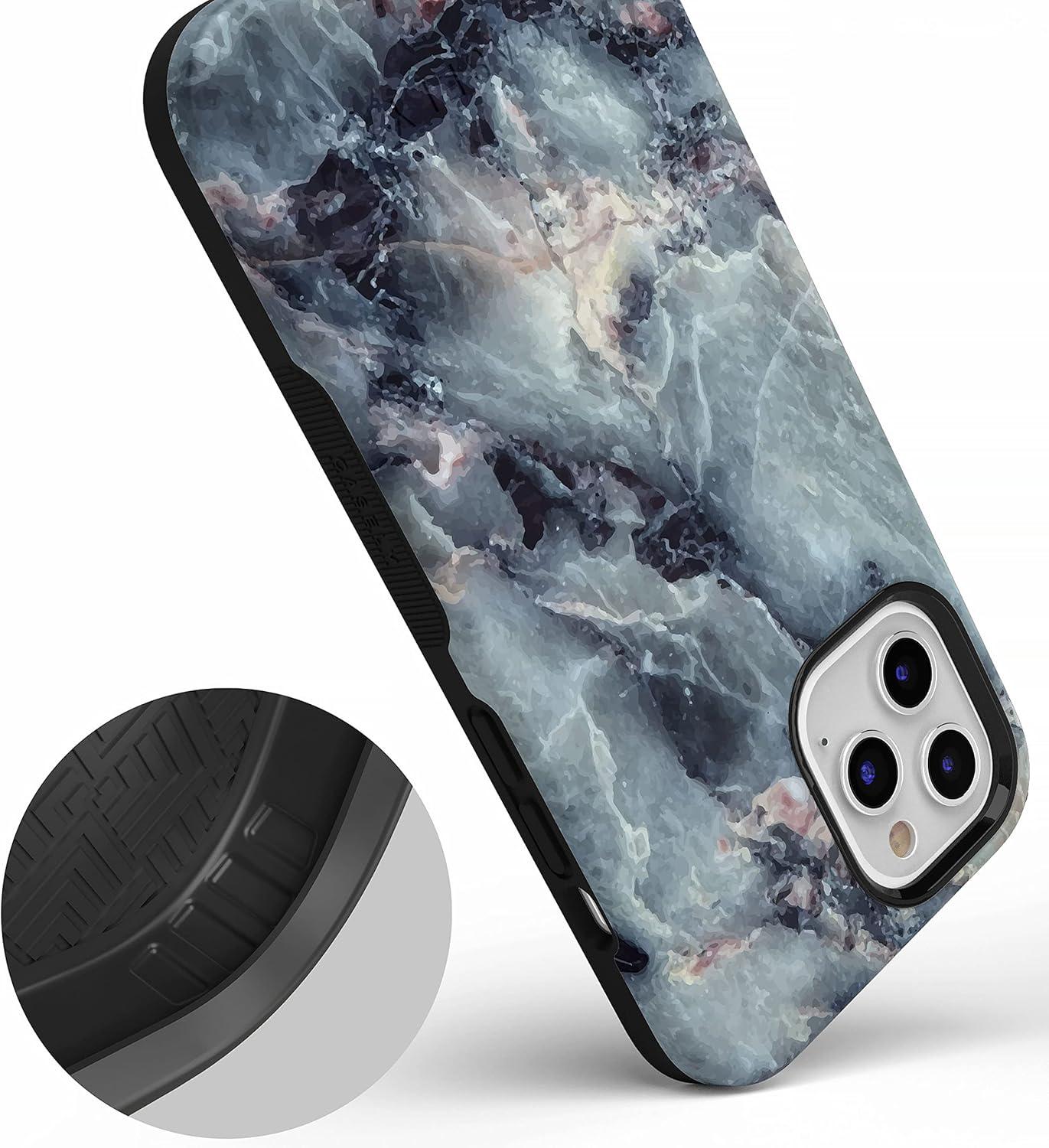 imageCasely iPhone 14 Pro Max Case Blue Stripes Sunday Best Bold Protective Design Compatible with MagSafeBlue Marble