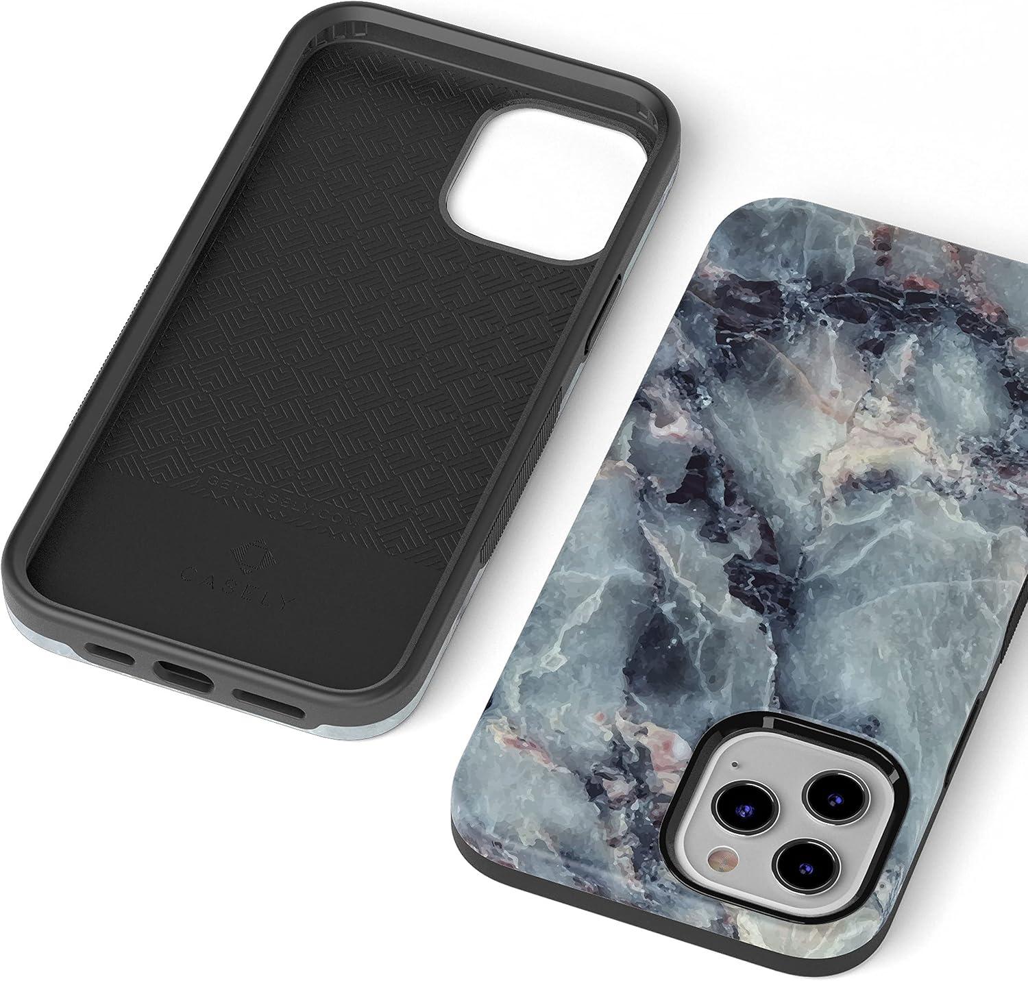 imageCasely iPhone 14 Pro Max Case Blue Stripes Sunday Best Bold Protective Design Compatible with MagSafeBlue Marble