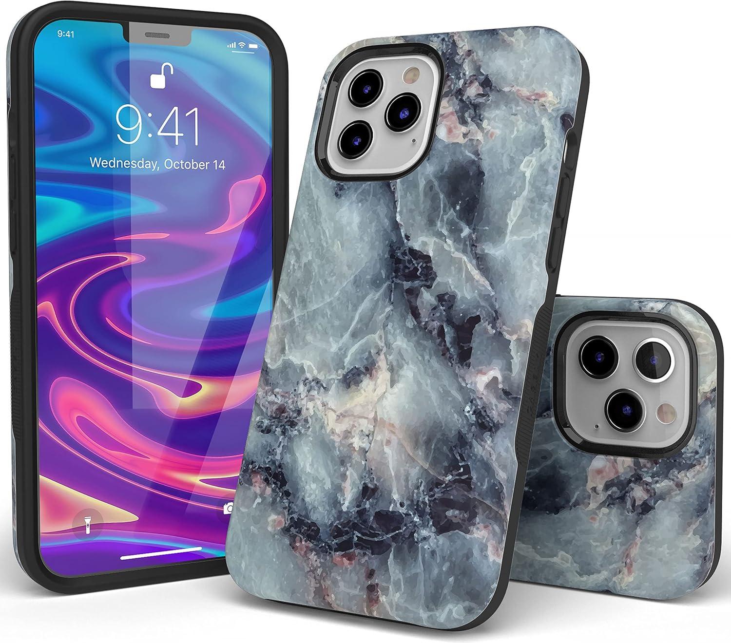 imageCasely iPhone 14 Pro Max Case Blue Stripes Sunday Best Bold Protective Design Compatible with MagSafeBlue Marble