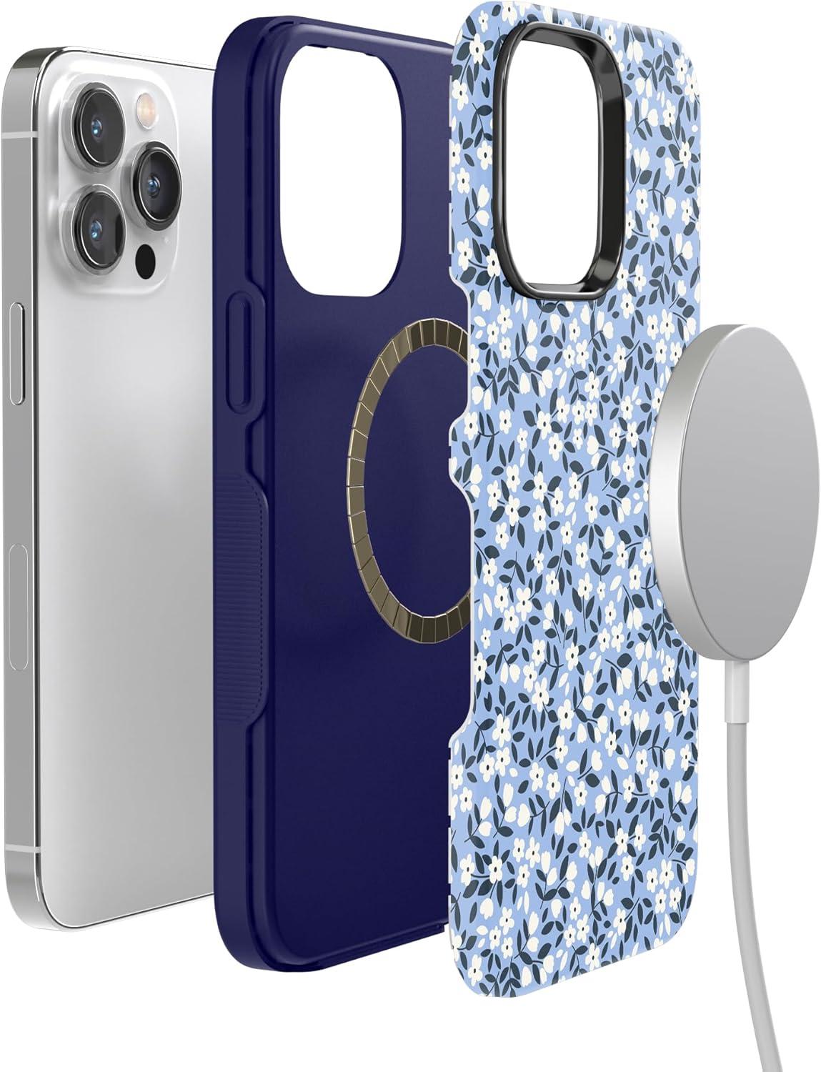 imageCasely iPhone 14 Pro Max Case  Blue Stripes  Sunday Best  Bold Protective Design  Compatible with MagSafePicking Daisies  Cottagecore