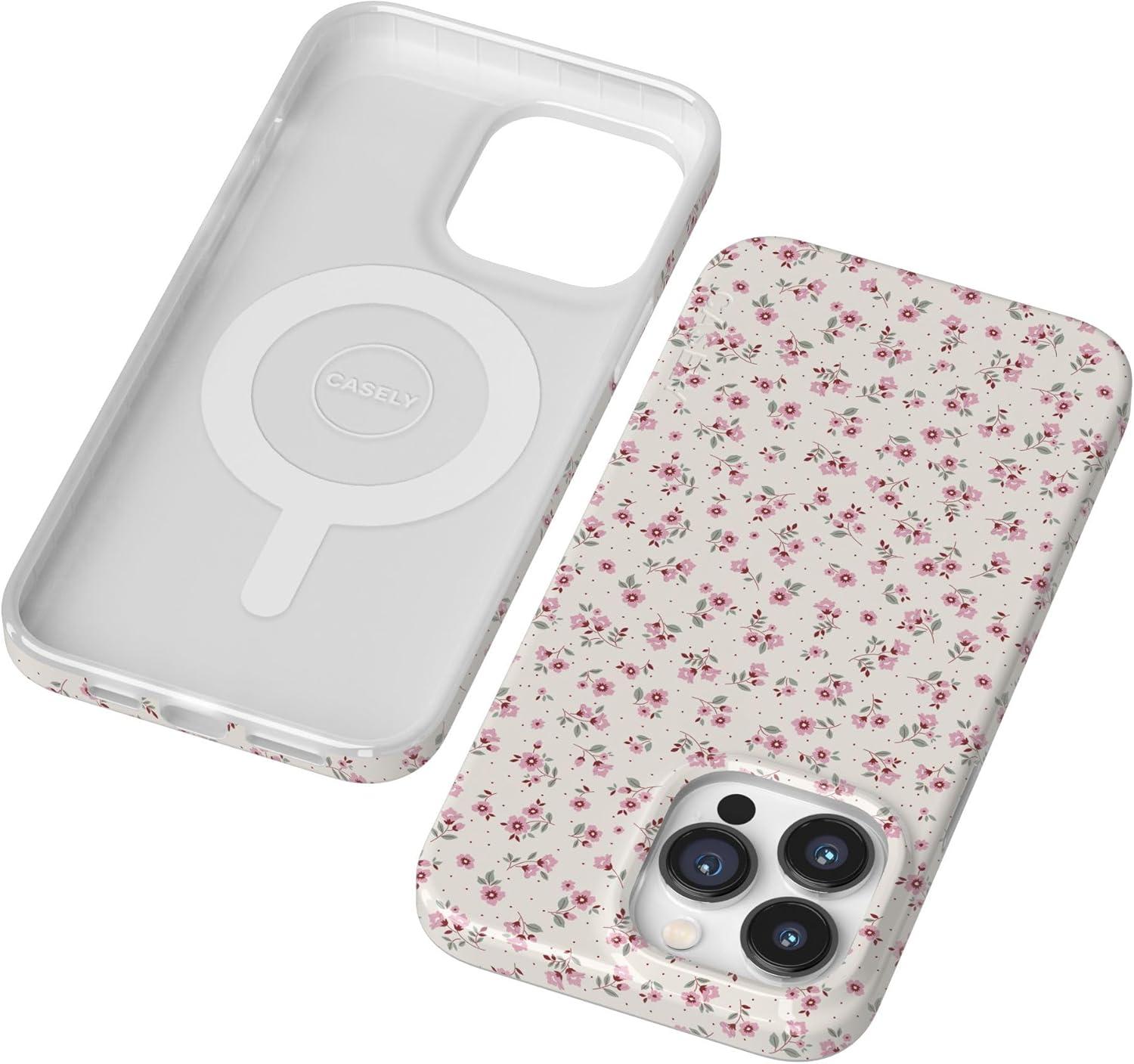 imageCasely iPhone 14 Pro Max Case  Rose to Fame  Blue amp White Floral  Compatible with MagSafe  Classic Ultra Thin DesignCottage Charm  Cottagecore