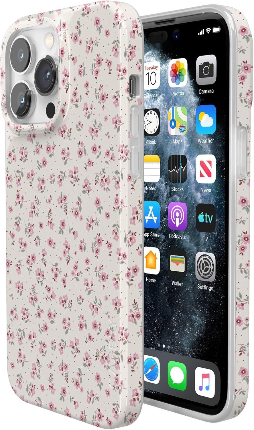 imageCasely iPhone 14 Pro Max Case  Rose to Fame  Blue amp White Floral  Compatible with MagSafe  Classic Ultra Thin DesignCottage Charm  Cottagecore