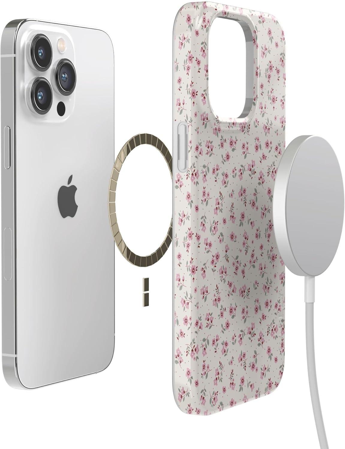 imageCasely iPhone 14 Pro Max Case  Rose to Fame  Blue amp White Floral  Compatible with MagSafe  Classic Ultra Thin DesignCottage Charm  Cottagecore