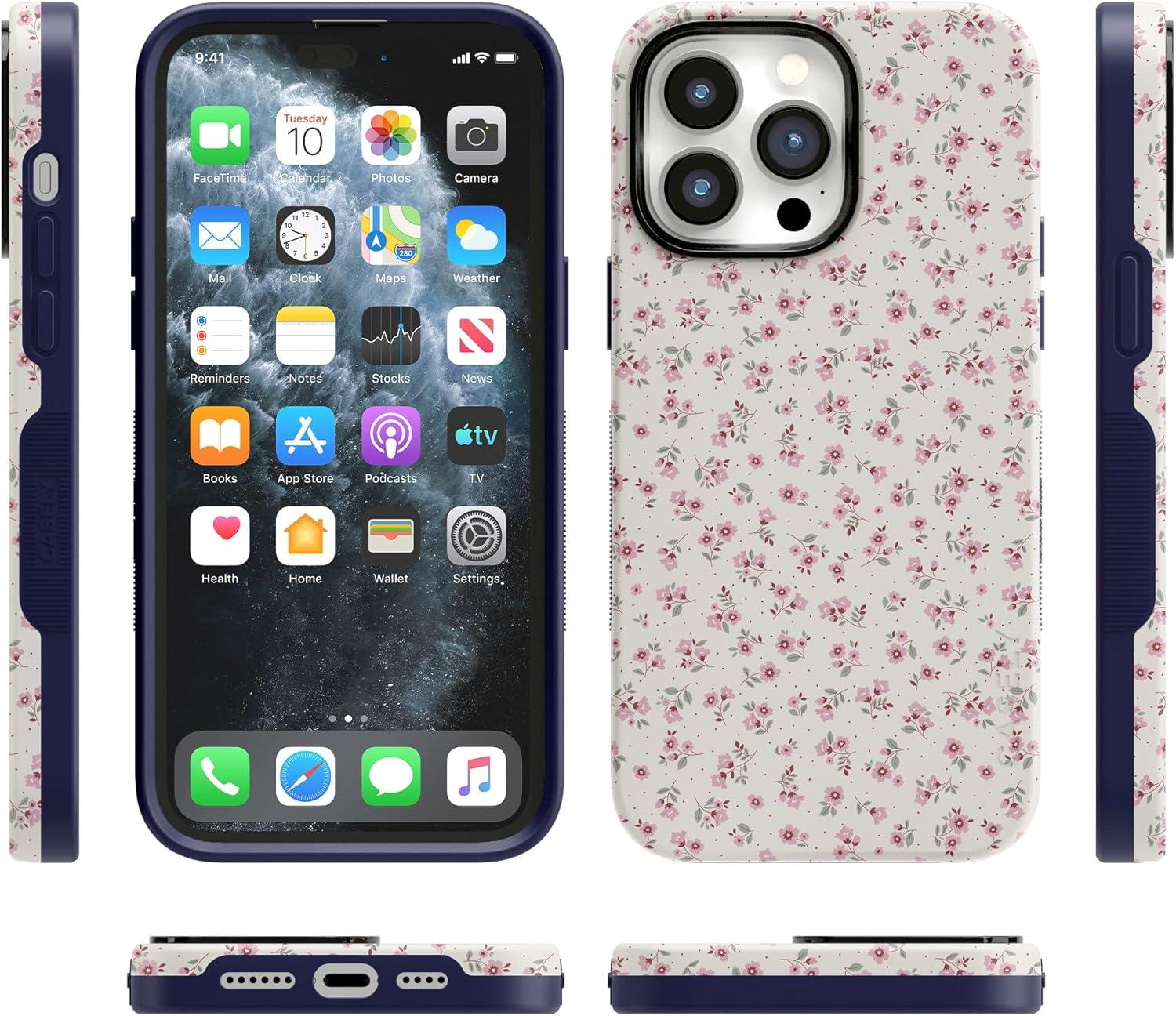 imageCasely iPhone 14 Pro Max Case Sunday Best Pastel Garden Bold Protective Design MagSafe Compatible DesignCottage Charm Cottagecore