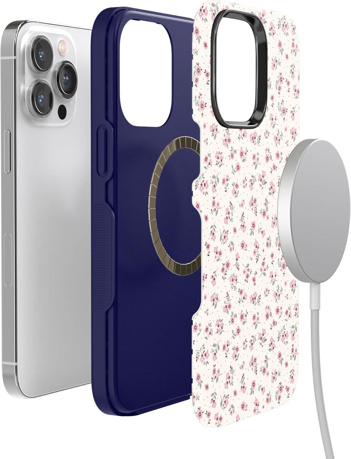 imageCasely iPhone 14 Pro Max Case Sunday Best Pastel Garden Bold Protective Design MagSafe Compatible DesignCottage Charm Cottagecore