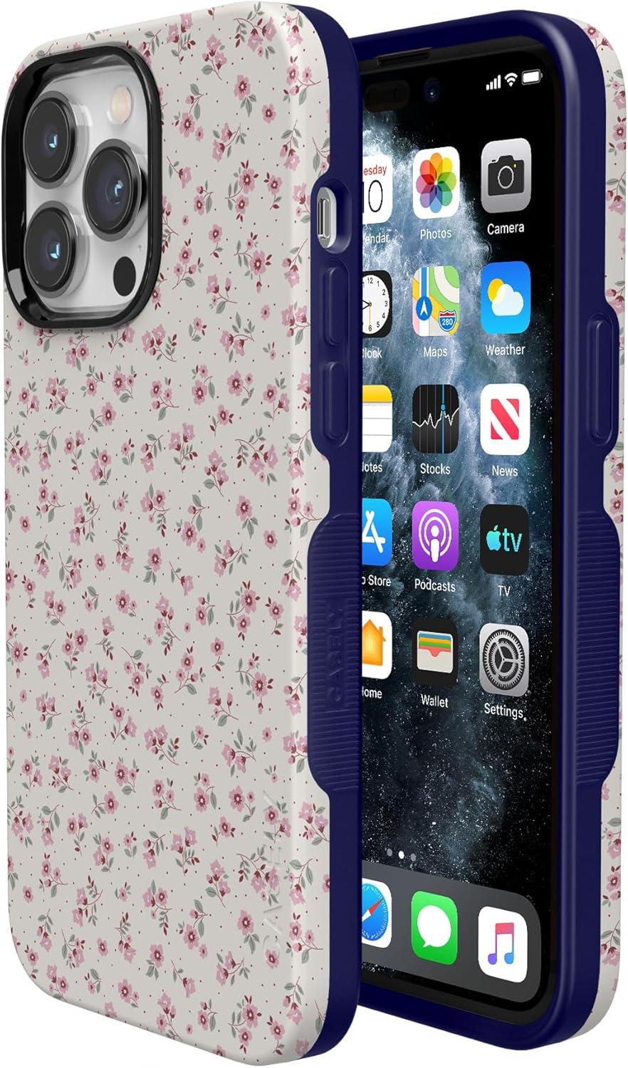 imageCasely iPhone 14 Pro Max Case Sunday Best Pastel Garden Bold Protective Design MagSafe Compatible DesignCottage Charm Cottagecore