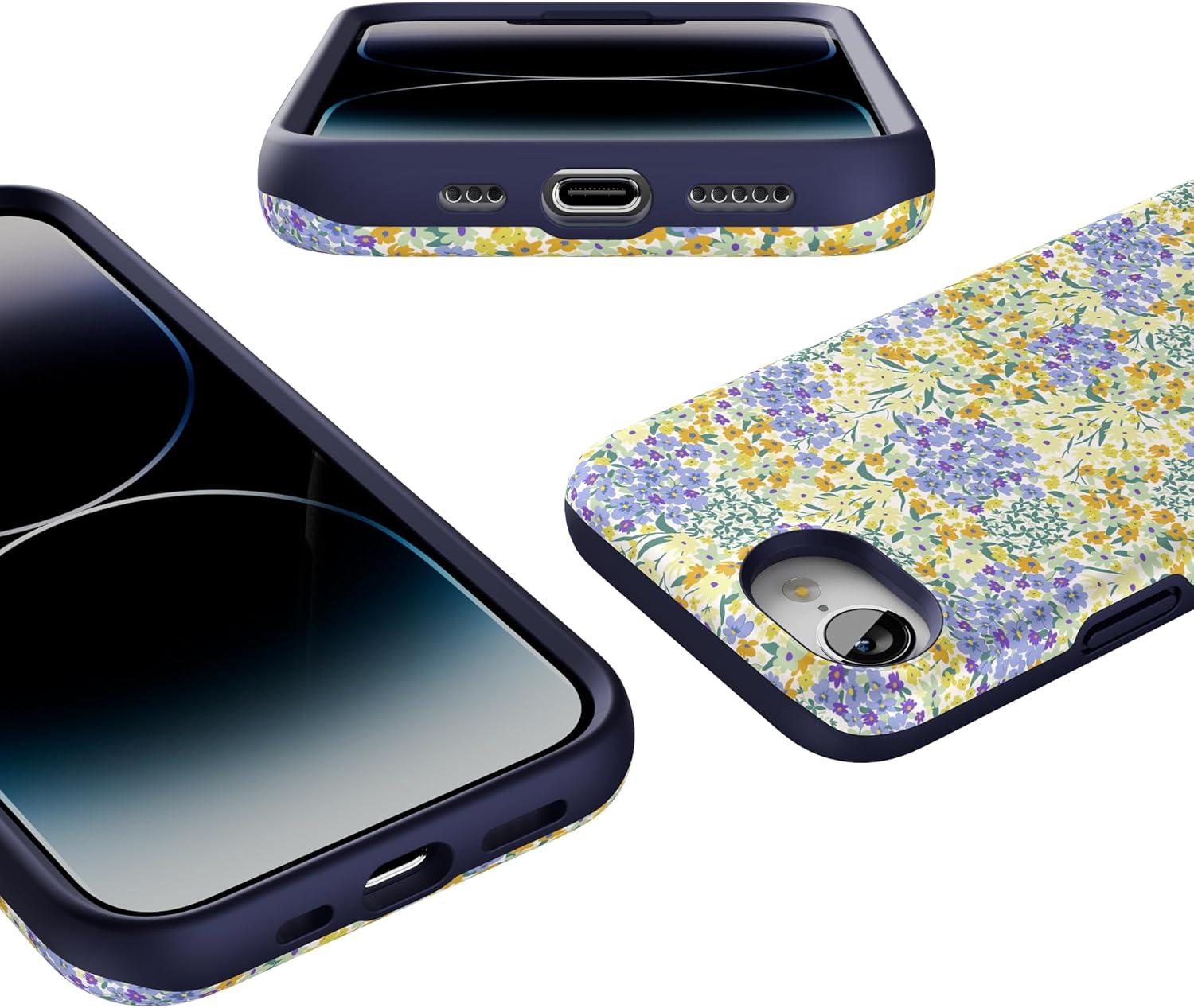 imageCasely iPhone 16e Case  Pretty in Pastel  Blush Stripes  Bold Protective Design  Compatible with MagSafeDream Garden  Cottagecore