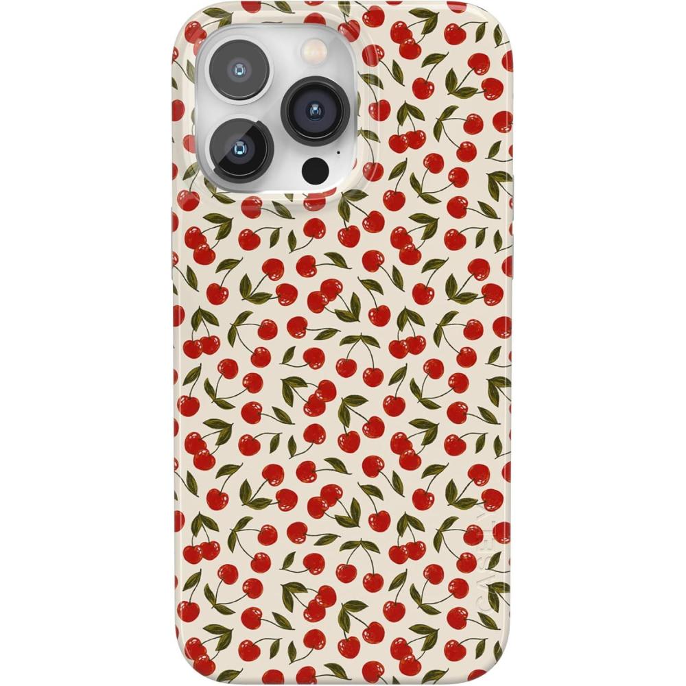 imageCasely iPhone 14 Pro Case  Black Pearl Marble  Compatible with MagSafe  Classic Ultra Thin DesignCherry on Top  Red Cherries