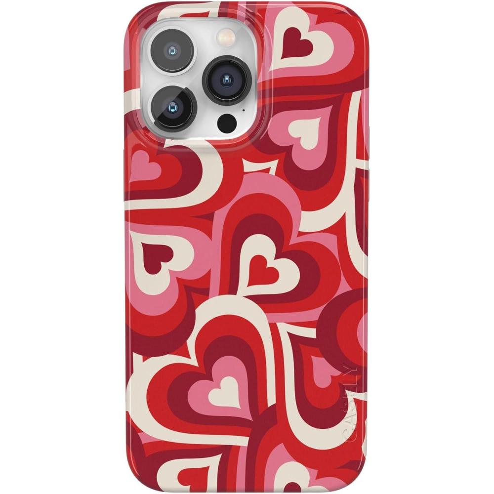 imageCasely iPhone 14 Pro Case  Black Pearl Marble  Compatible with MagSafe  Classic Ultra Thin DesignLove Song Remix  Ombre Hearts