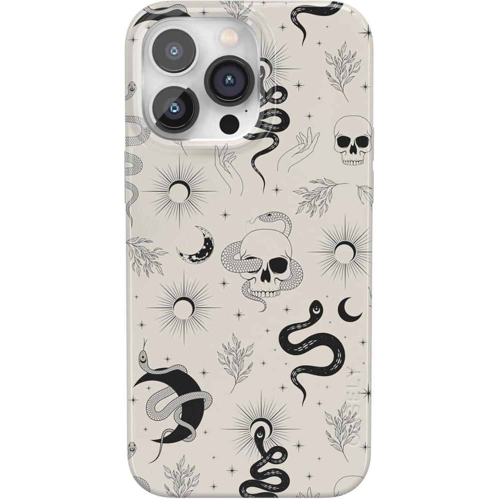 imageCasely iPhone 14 Pro Case  Black Pearl Marble  Compatible with MagSafe  Classic Ultra Thin DesignNo Further Explanation  Snakes  Skulls