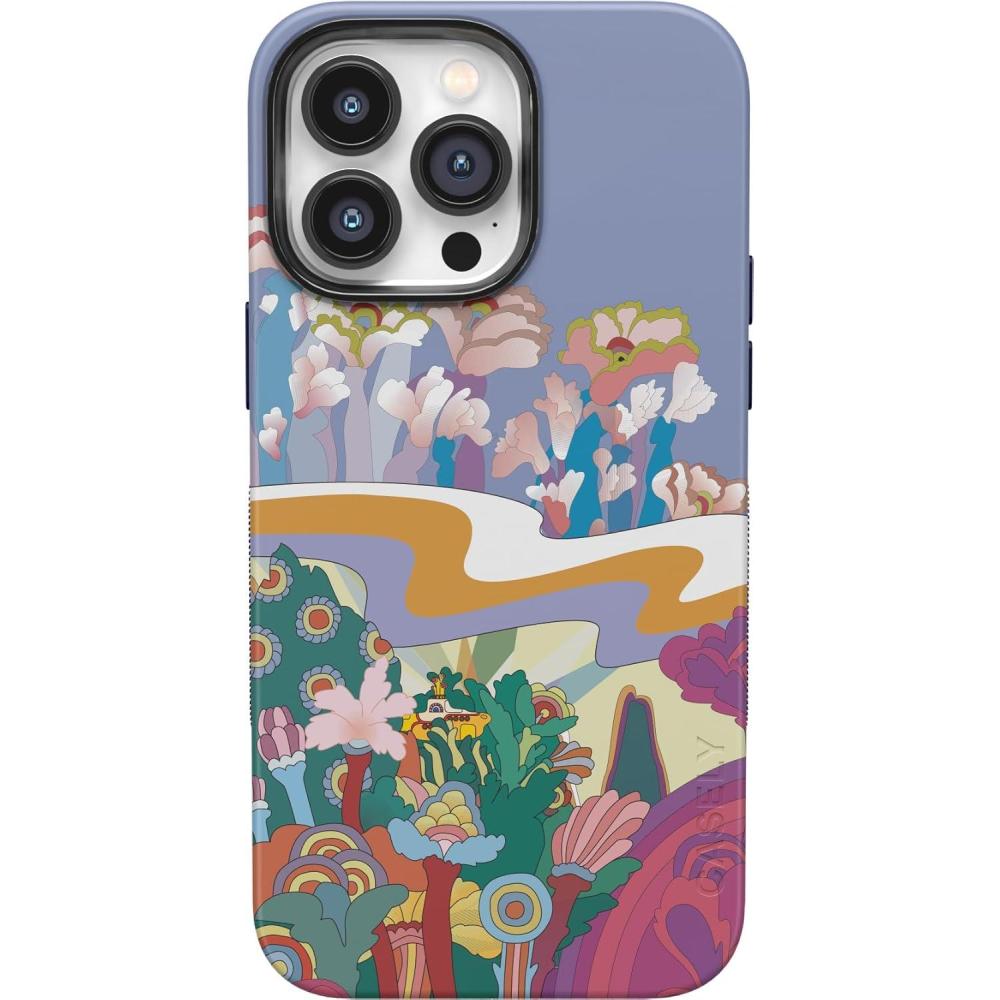 imageCasely iPhone 14 Pro Max Case  Blue Stripes  Sunday Best  Bold Protective Design  Compatible with MagSafeBeatles  Beneath the Waves  Yellow Submarine