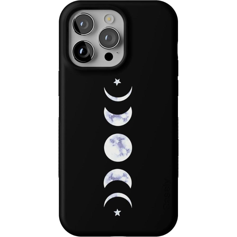 imageCasely iPhone 14 Pro Max Case  Blue Stripes  Sunday Best  Bold Protective Design  Compatible with MagSafeIts Just a Phase  Marble Moon