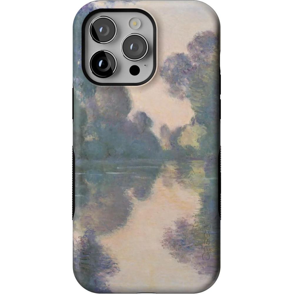 imageCasely iPhone 14 Pro Max Case  Blue Stripes  Sunday Best  Bold Protective Design  Compatible with MagSafeMonets Morning  The Met Museum