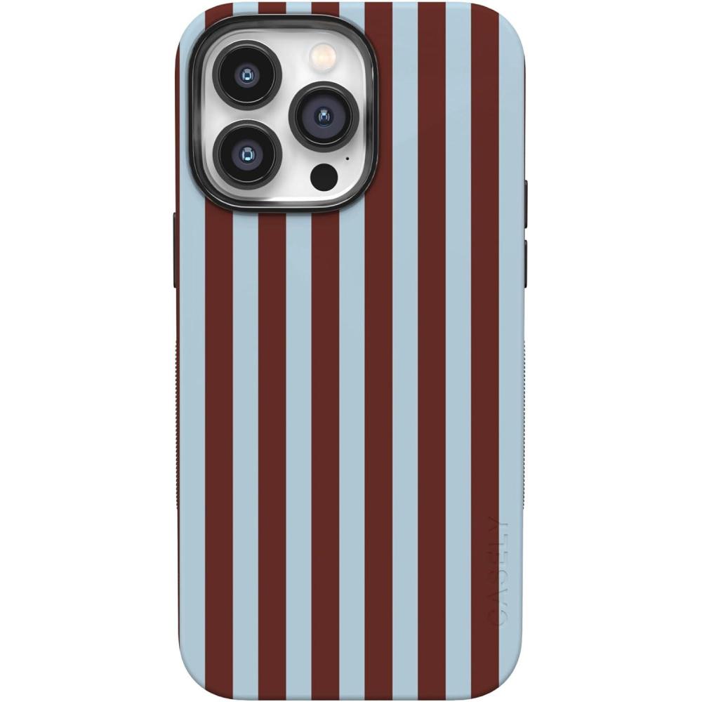 imageCasely iPhone 14 Pro Max Case  Blue Stripes  Sunday Best  Bold Protective Design  Compatible with MagSafeSunday in Brooklyn  Chocolate Stripes