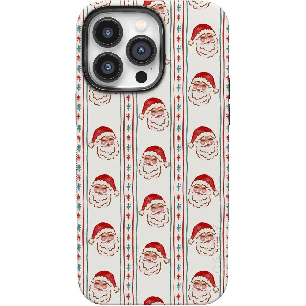 imageCasely iPhone 14 Pro Max Case  Jolly St Nick  Retro Claus  Bold Protective Design  MagSafe Compatible Design