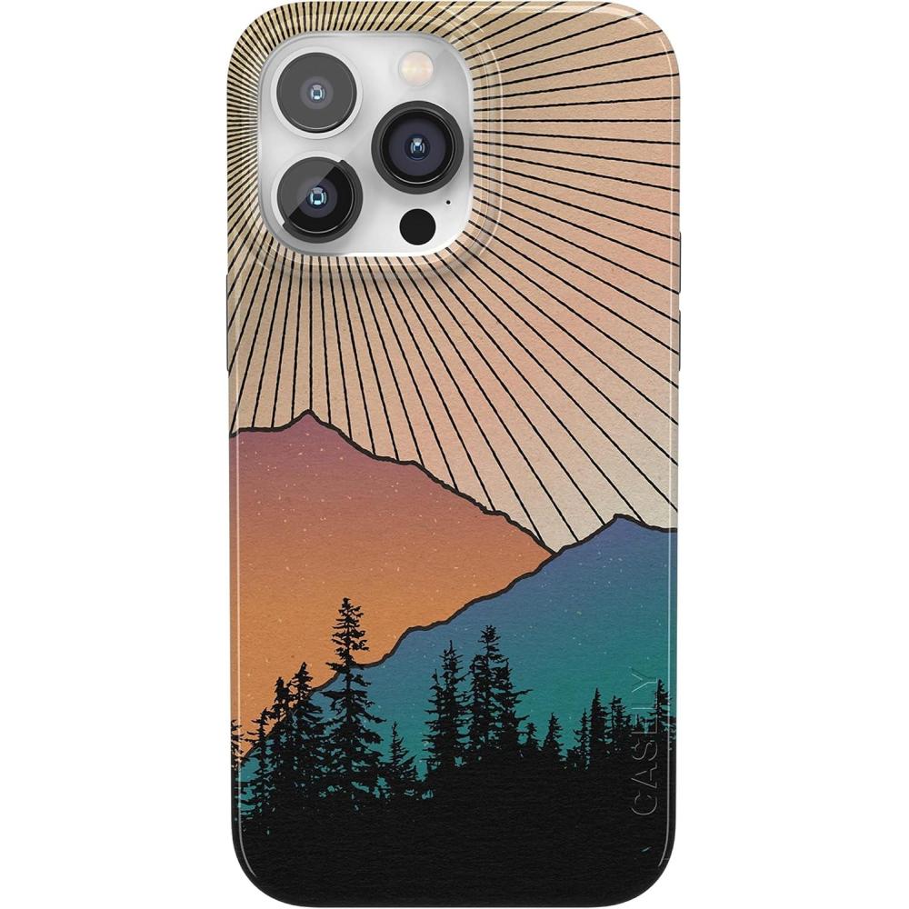 imageCasely iPhone 14 Pro Max Case  Lost in Spots  Cheetah Print  Compatible with MagSafe  Classic Ultra Thin DesignGolden Hour  Mountain Sunset