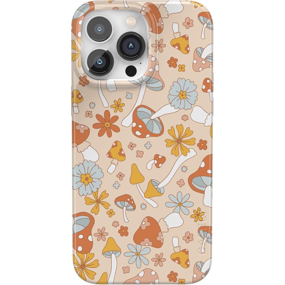 imageCasely iPhone 14 Pro Max Case  Lost in Spots  Cheetah Print  Compatible with MagSafe  Classic Ultra Thin DesignMushroom Magic  Retro Floral Case