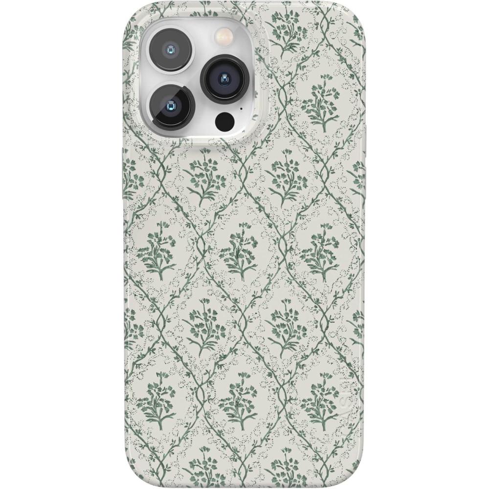 imageCasely iPhone 14 Pro Max Case  Lost in Spots  Cheetah Print  Compatible with MagSafe  Classic Ultra Thin DesignSage Tapestry  Floral Vines