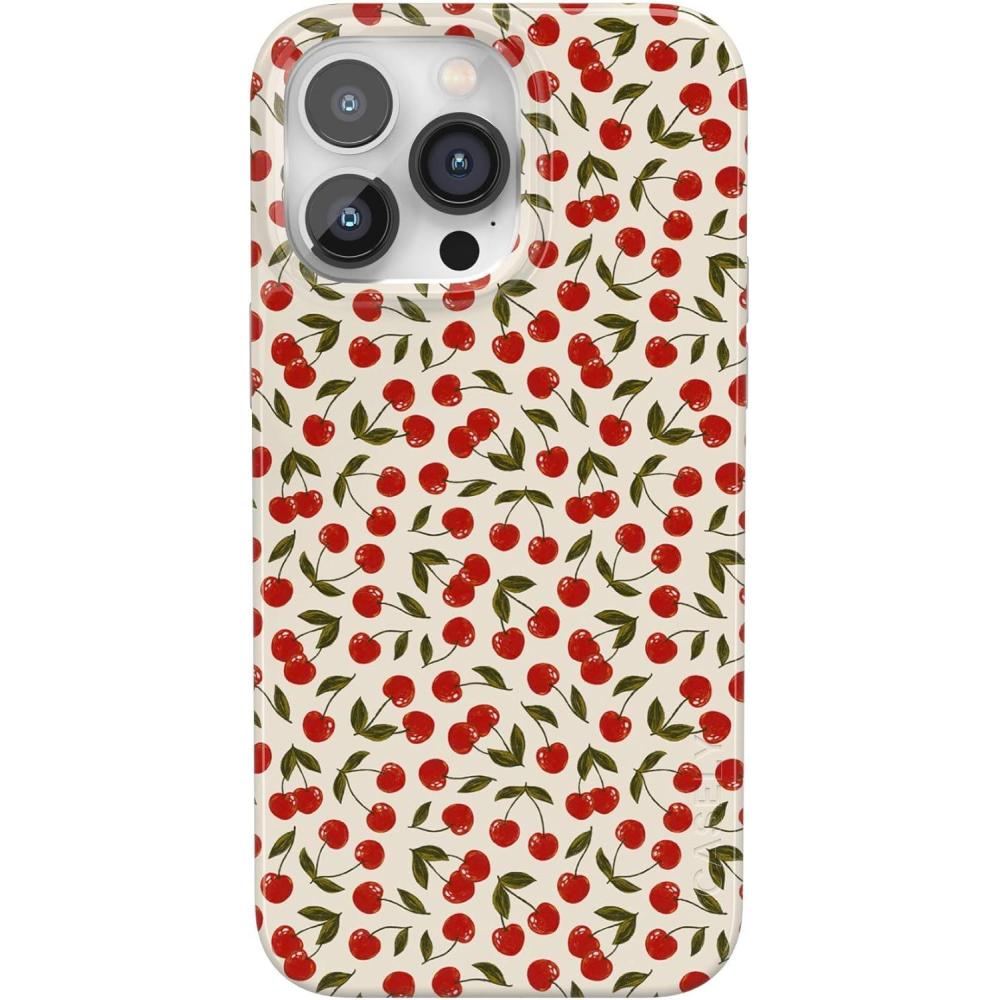 imageCasely iPhone 14 Pro Max Case  Rose to Fame  Blue amp White Floral  Compatible with MagSafe  Classic Ultra Thin DesignCherry on Top  Red Cherries