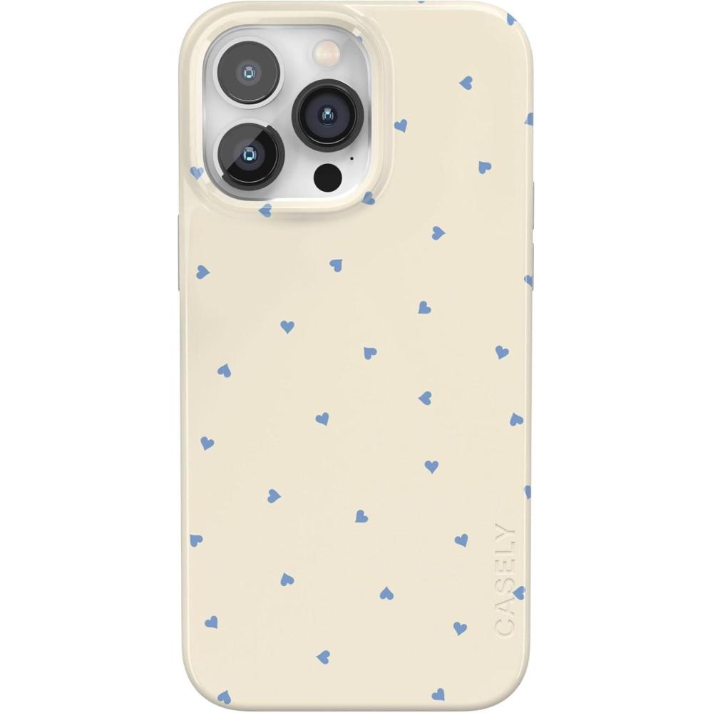imageCasely iPhone 14 Pro Max Case  Rose to Fame  Blue amp White Floral  Compatible with MagSafe  Classic Ultra Thin DesignIm Yours  Tiny Hearts