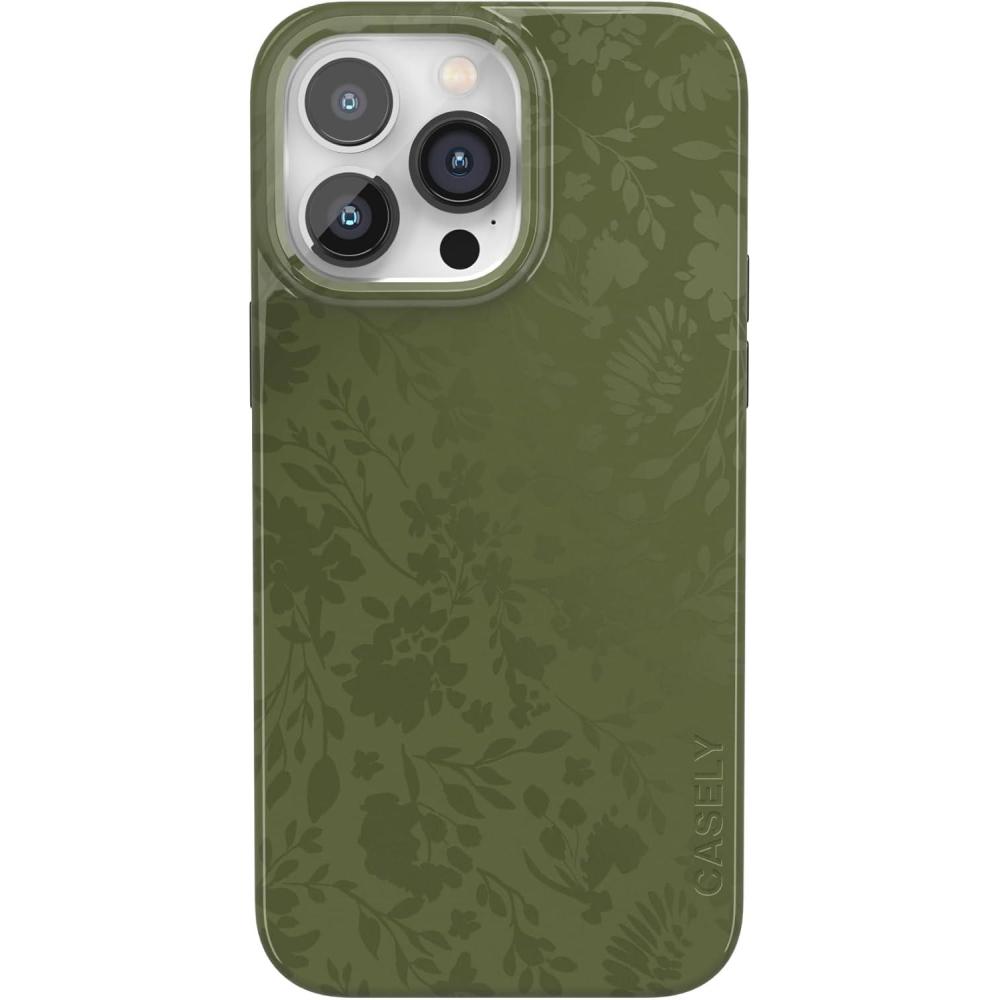 imageCasely iPhone 14 Pro Max Case  Rose to Fame  Blue amp White Floral  Compatible with MagSafe  Classic Ultra Thin DesignMoody Monochrome  In the Grove