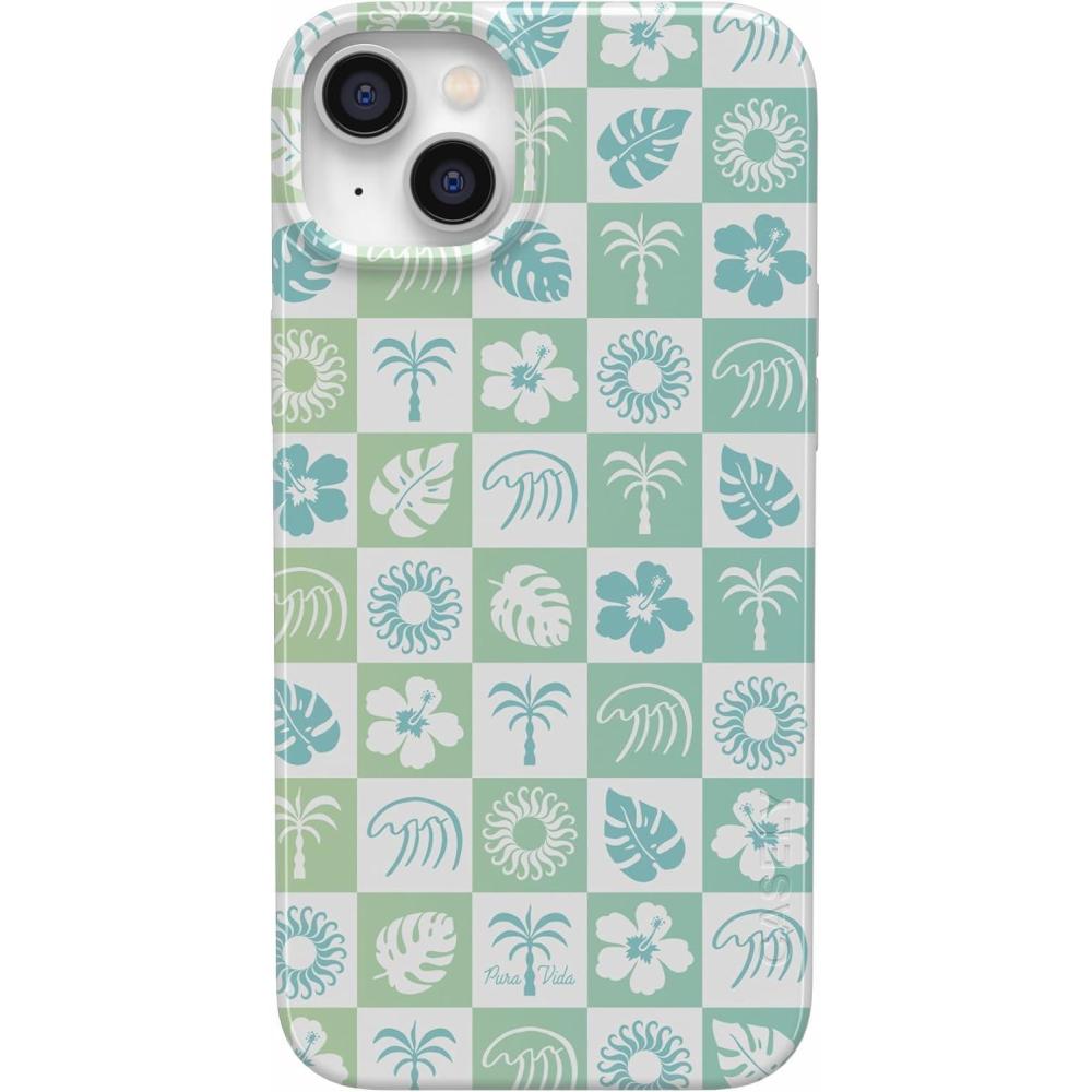 imageCasely iPhone 14 Pro Max Case  Rose to Fame  Blue amp White Floral  Compatible with MagSafe  Classic Ultra Thin DesignPura Vida  Coastal Checkers