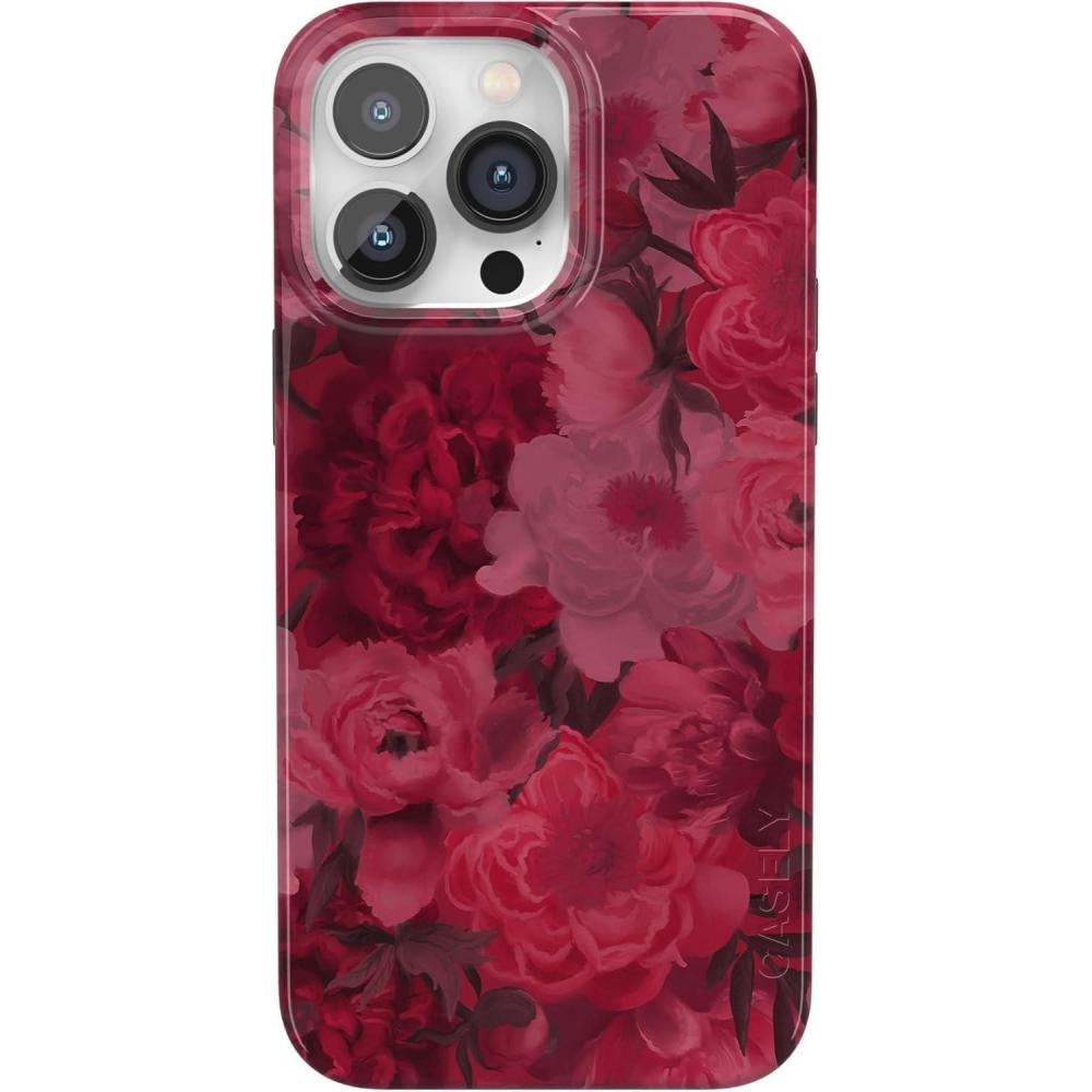imageCasely iPhone 14 Pro Max Case  Rose to Fame  Blue amp White Floral  Compatible with MagSafe  Classic Ultra Thin DesignRomance Novel  Moody Floral