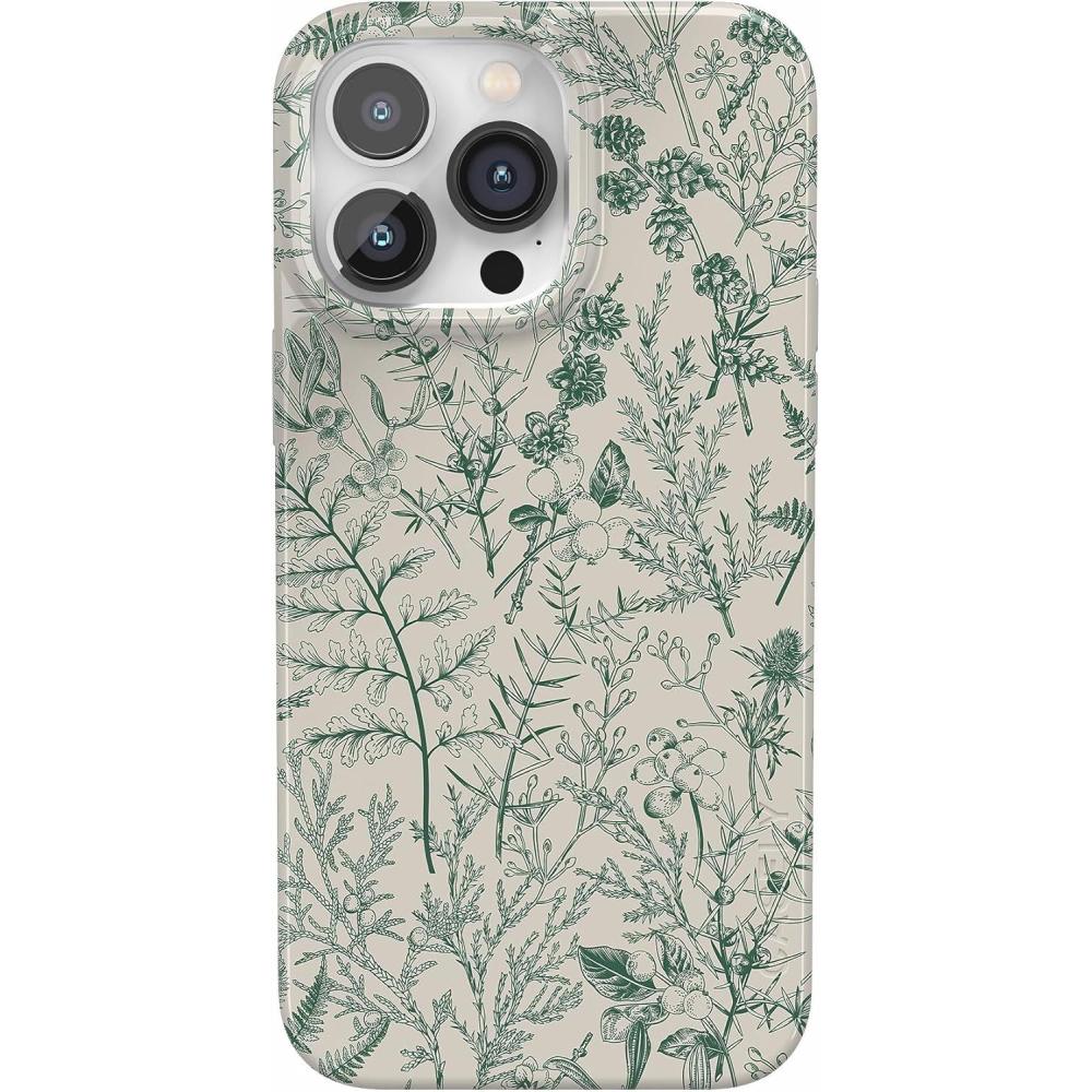 imageCasely iPhone 14 Pro Max Case  Rose to Fame  Blue amp White Floral  Compatible with MagSafe  Classic Ultra Thin DesignSage Garden  Green Floral Case