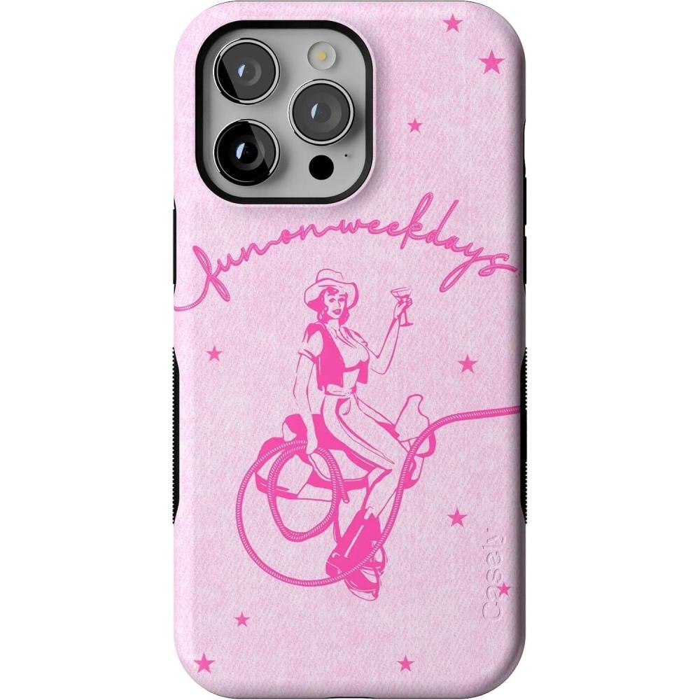 imageCasely iPhone 14 Pro Max Case  Sunday Best  Pastel Garden  Bold Protective Design  MagSafe Compatible DesignDenim Cowgirl  Fun on Weekdays