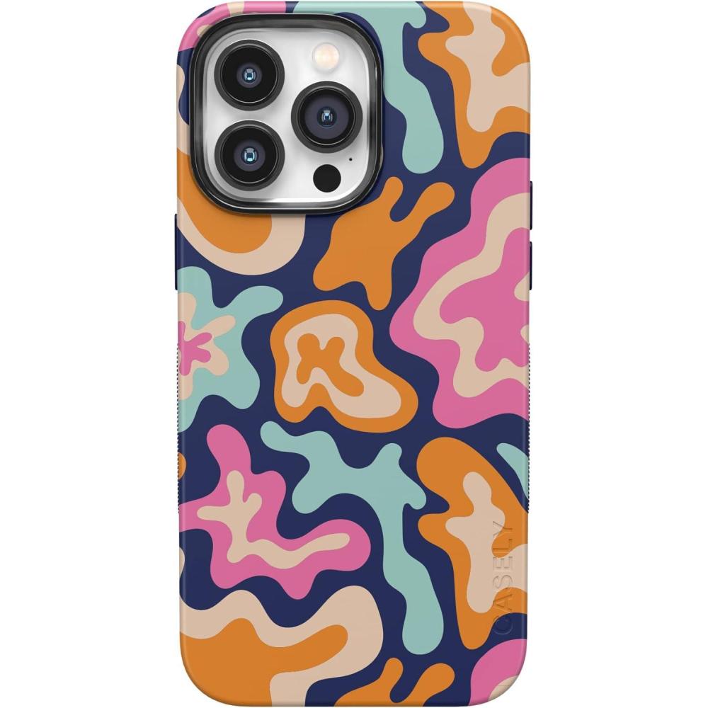 imageCasely iPhone 14 Pro Max Case  Sunday Best  Pastel Garden  Bold Protective Design  MagSafe Compatible DesignMidnight Color Splash  Abstract Retro