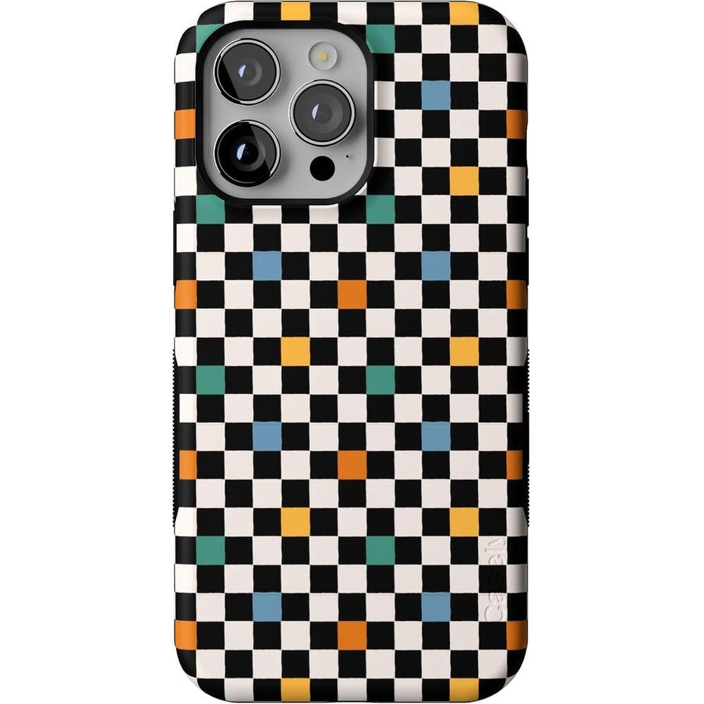 imageCasely iPhone 14 Pro Max Case  Sunday Best  Pastel Garden  Bold Protective Design  MagSafe Compatible DesignOld Skool  Retro Checkerboard