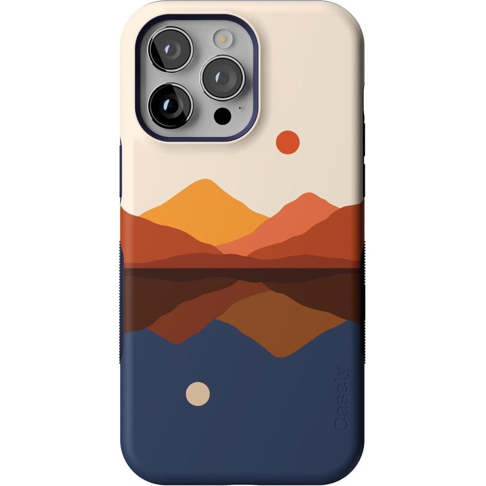 imageCasely iPhone 14 Pro Max Case  Sunday Best  Pastel Garden  Bold Protective Design  MagSafe Compatible DesignOpposites Attract  Day  Night Mountains