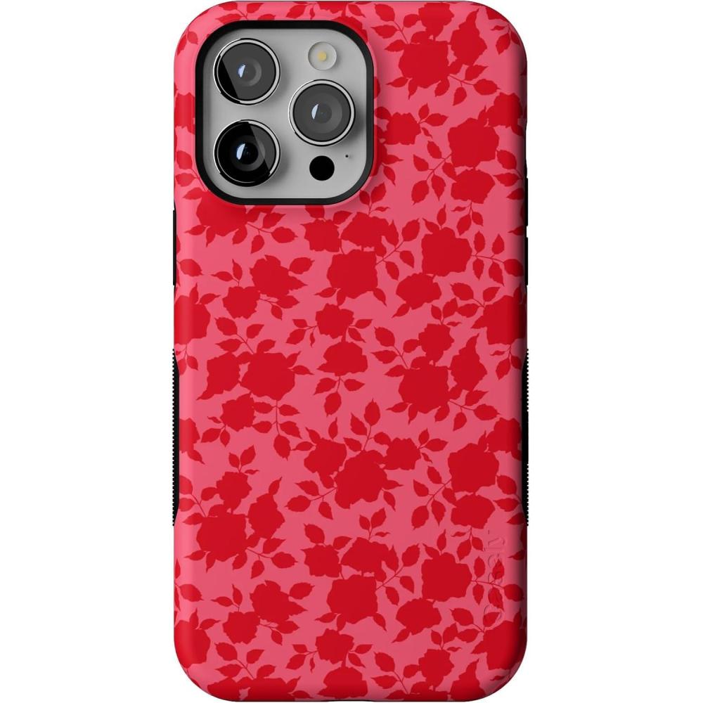 imageCasely iPhone 14 Pro Max Case  Sunday Best  Pastel Garden  Bold Protective Design  MagSafe Compatible DesignRose Garden  Red Aesthetic