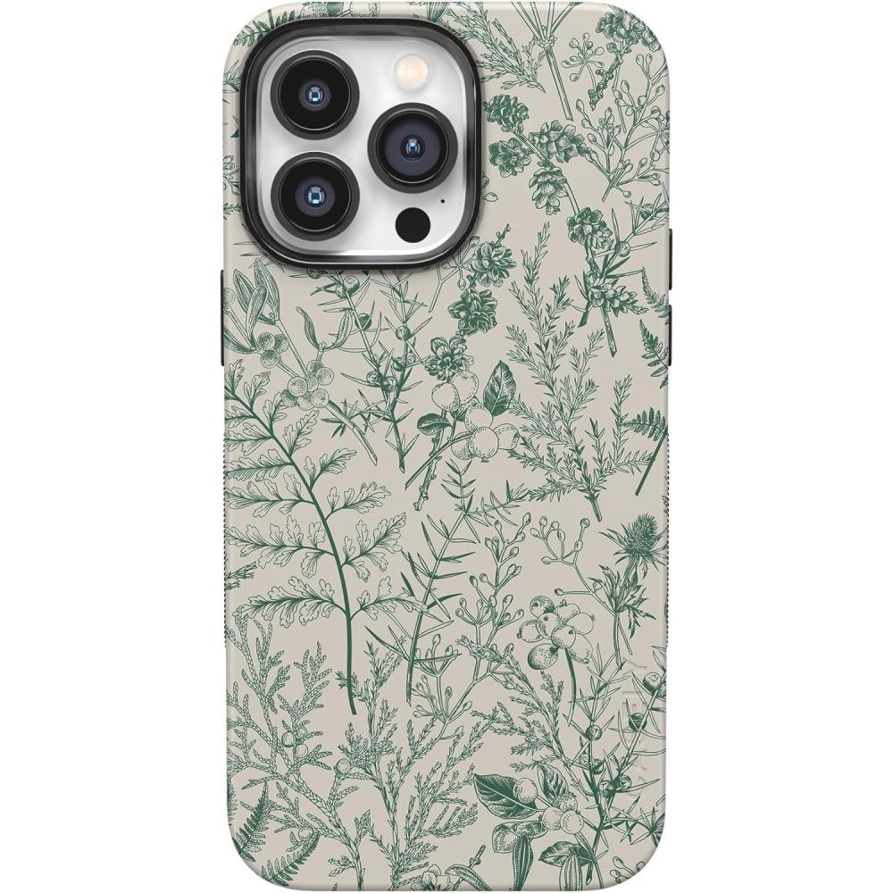 imageCasely iPhone 14 Pro Max Case  Sunday Best  Pastel Garden  Bold Protective Design  MagSafe Compatible DesignSage Garden  Green Floral