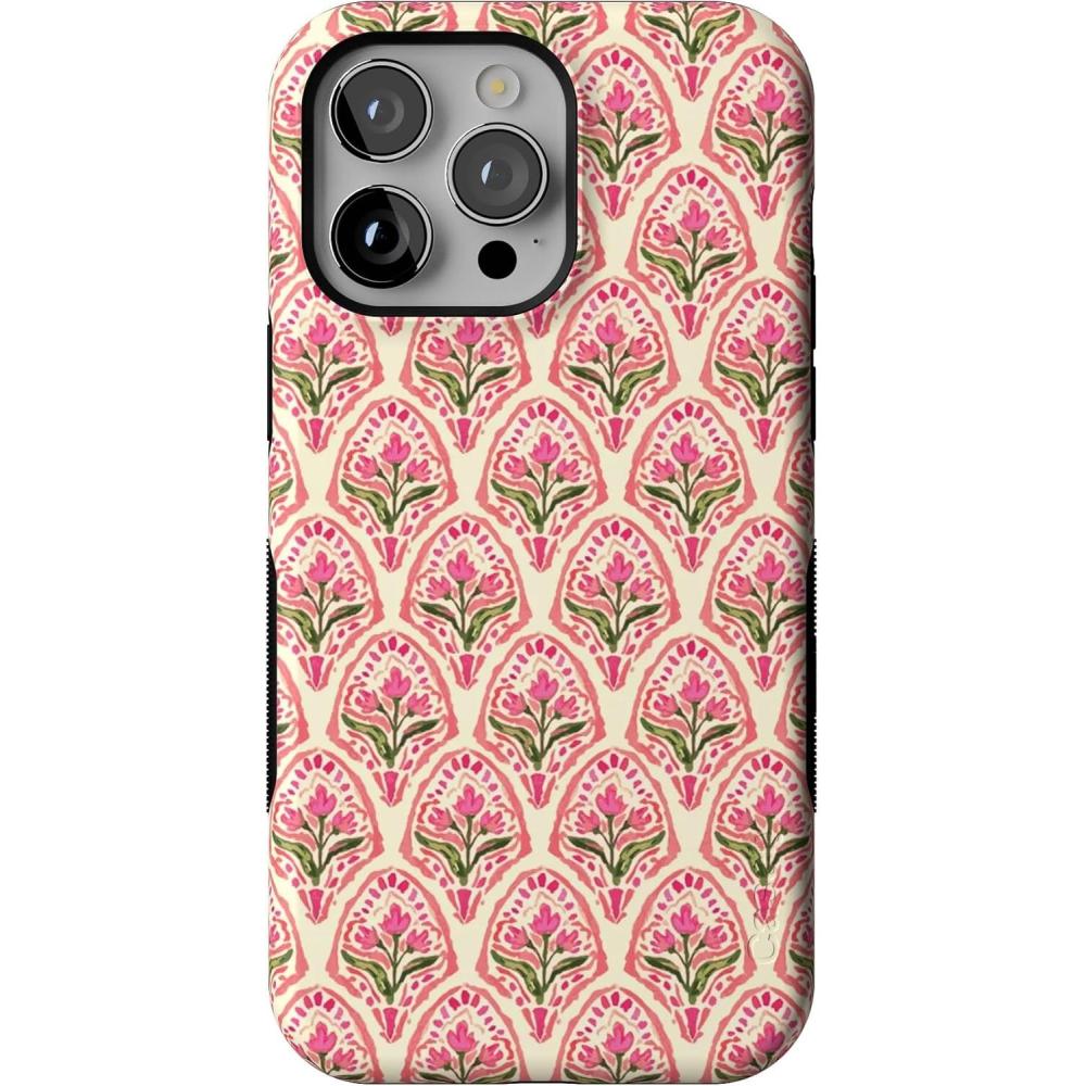 imageCasely iPhone 14 Pro Max Case  Sunday Best  Pastel Garden  Bold Protective Design  MagSafe Compatible DesignTulip Tapestry  Jenna Palek x Casely