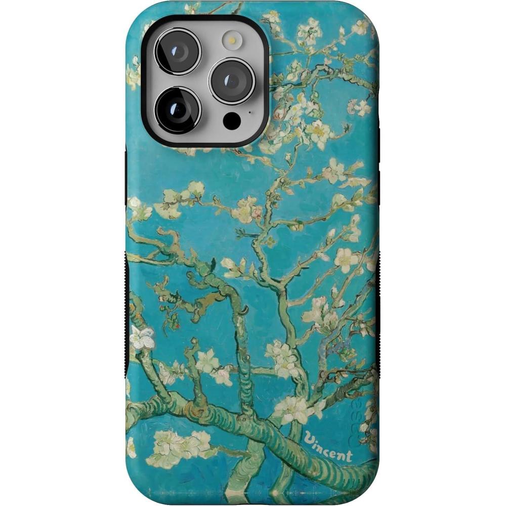 imageCasely iPhone 14 Pro Max Case  Sunday Best  Pastel Garden  Bold Protective Design  MagSafe Compatible DesignVan Gogh  Almond Blossom Floral