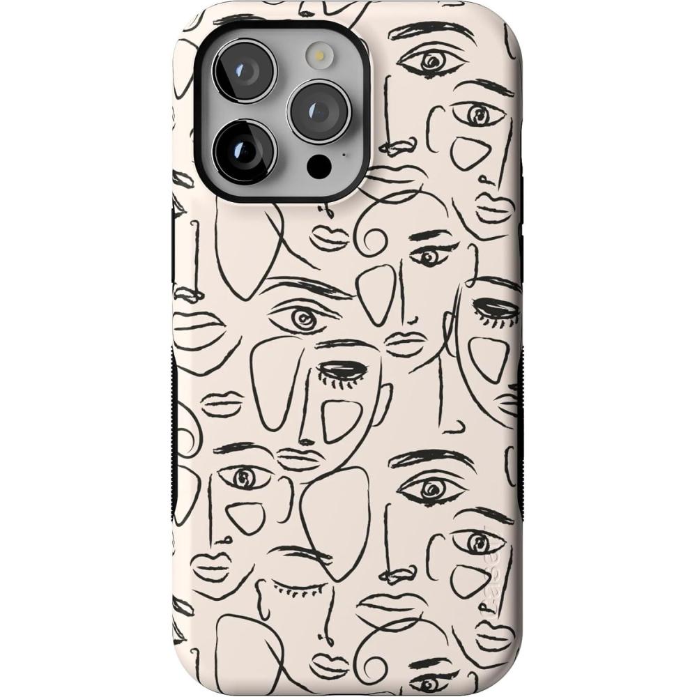 imageCasely iPhone 14 Pro Max Case  Sunday Best  Pastel Garden  Bold Protective Design  MagSafe Compatible DesignWere All Human  Minimal Face Art