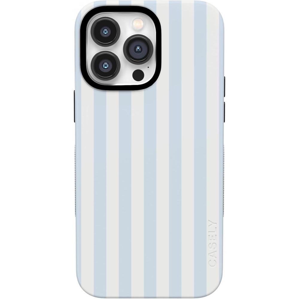 imageCasely iPhone 14 Pro Max Case  The Boyfriend Collection  Mallard amp Co  Bold Protective Design  Compatible with MagSafeBlue Stripes  Sunday Best
