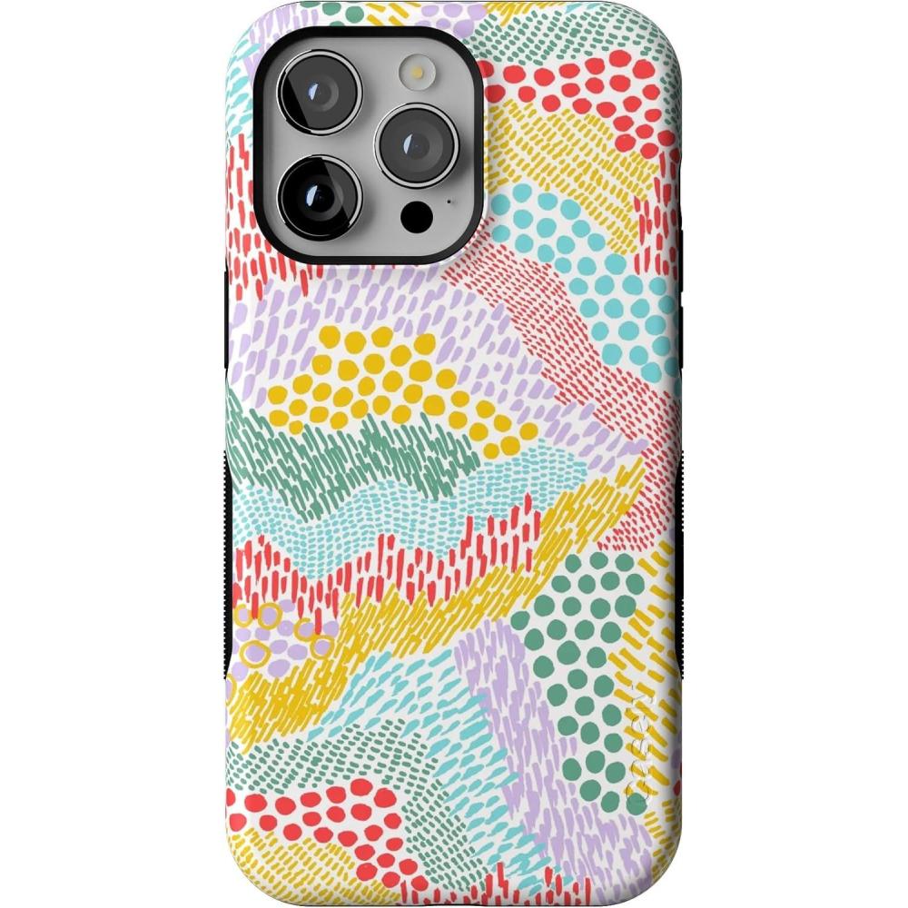 imageCasely iPhone 14 Pro Max Case  The Boyfriend Collection  Mallard amp Co  Bold Protective Design  Compatible with MagSafeColor Me Happy  Pattern Colorblock