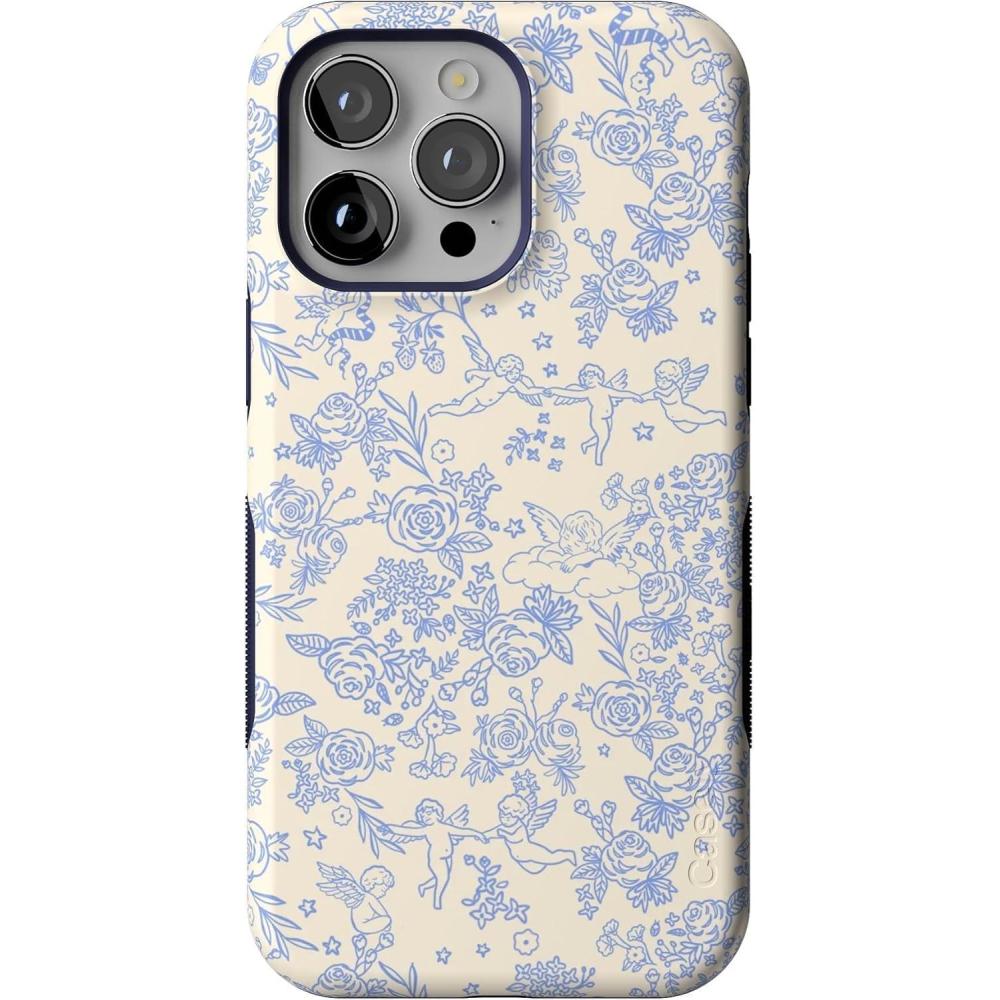 imageCasely iPhone 14 Pro Max Case  The Boyfriend Collection  Mallard amp Co  Bold Protective Design  Compatible with MagSafeCupids Canvas  Periwinkle Floral