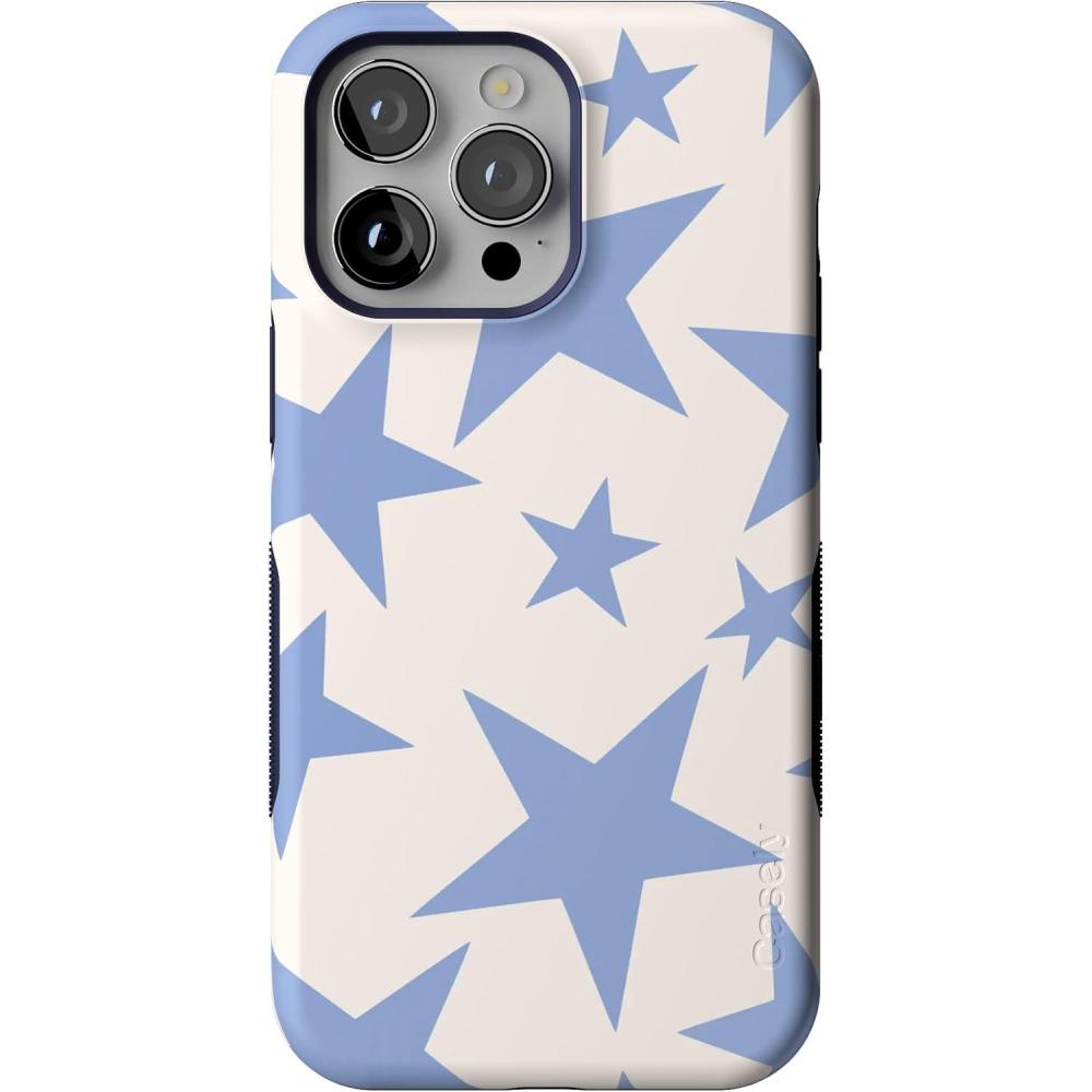 imageCasely iPhone 14 Pro Max Case  The Boyfriend Collection  Mallard amp Co  Bold Protective Design  Compatible with MagSafeStars Align  Blue  White Stars