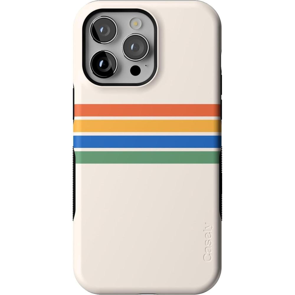 imageCasely iPhone 14 Pro Max Case  The Boyfriend Collection  Mallard amp Co  Bold Protective Design  Compatible with MagSafeTotally Groovy  Rainbow Stripes Color Block