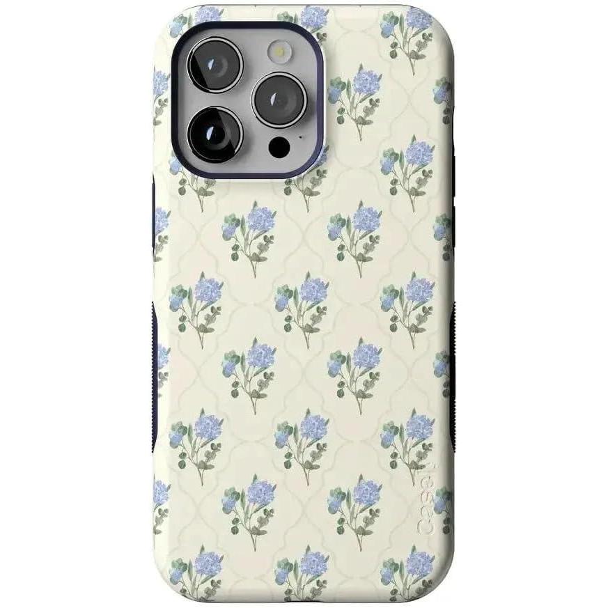 imageCasely iPhone 14 Pro Max Case  The Boyfriend Collection  Mallard amp Co  Bold Protective Design  Compatible with MagSafeVintage Garden  Blue Hydrangea