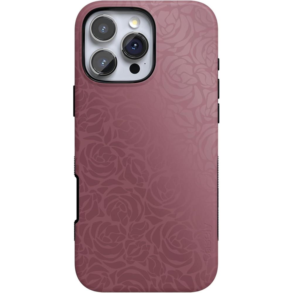 imageCasely iPhone 16 Pro Max Case  Bordeaux Rose  Moody Monochrome  Bold Protective Design  Compatible with MagSafeBordeaux Rose  Moody Monochrome