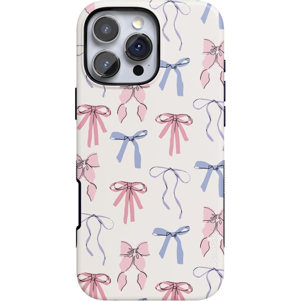 imageCasely iPhone 16 Pro Max Case  Bordeaux Rose  Moody Monochrome  Bold Protective Design  Compatible with MagSafeCoquette Girlie  Pastel Bows